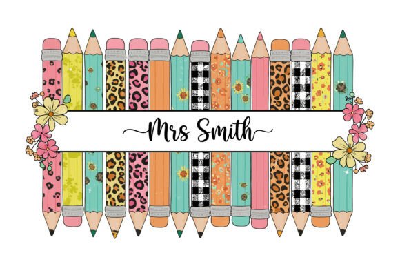 Boho Teacher Pencil Frame Design