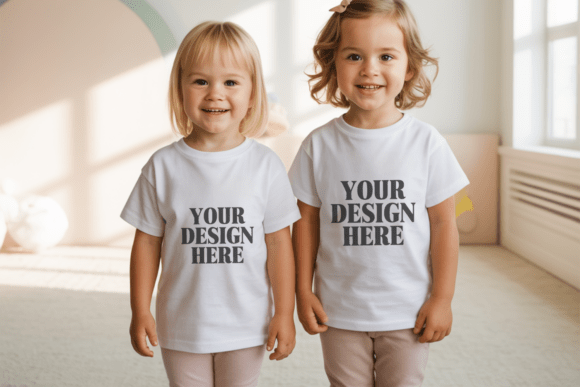 Elevating Product Visuals: The Strategic Value of the Kids Gildan 5000B Siblings Mockup 2