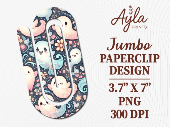 Ghost Seamless Pattern Jumbo Paperclip