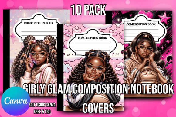 Girly Glam Composition Notebook Covers