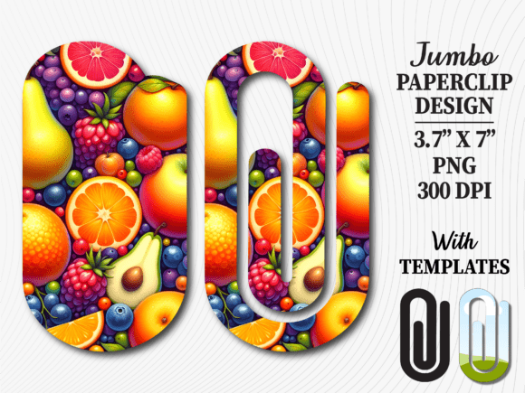 Mixed Fruit Salad Jumbo Paperclip Design