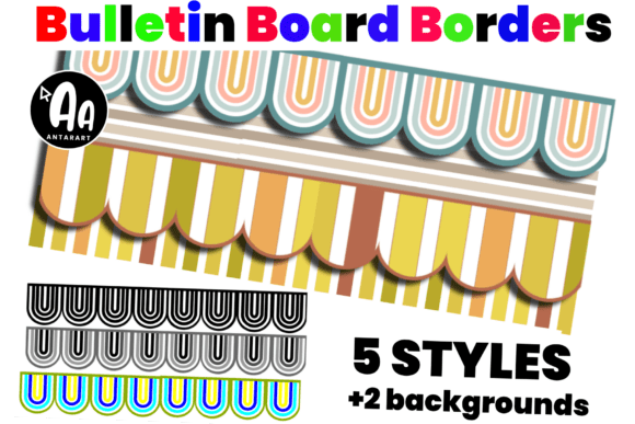 Pastel Rainbow Bulletin Board Borders for Classrooms
