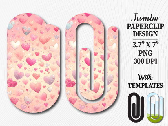 Pastel Soft Hearts Jumbo Paperclip: A Playful Design Asset