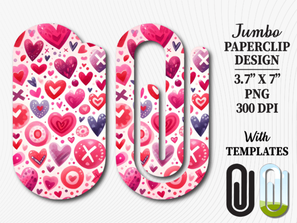 Pink XOXO Heart Valentines Day Paperclip