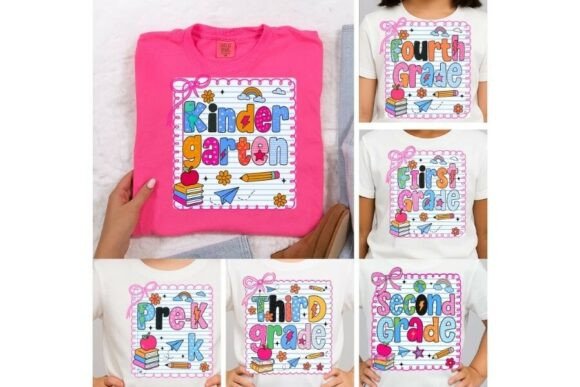 Preppy School Png and Coquette Png: The Ultimate Rainbow Doodle Grade Bundle for Back-to-School Creativity