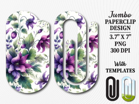 Purple Flower Watercolor Jumbo Paperclip: The Ultimate Digital Solution for Creative Organizers
