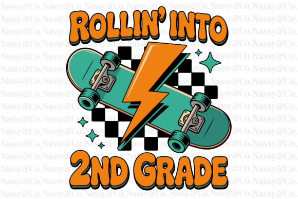 Rollin into 2nd Grade Skateboard PNG: The Ultimate Back to School Graphic