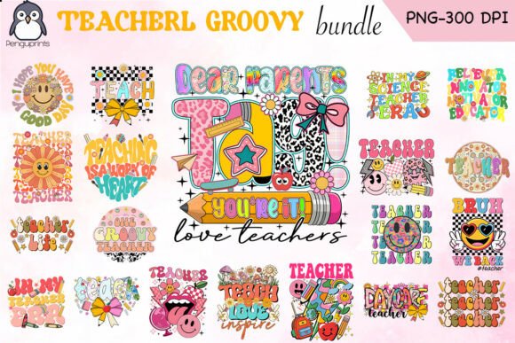 Teacher Groovy Sublimation Bundle: A Retro Revival for Educators