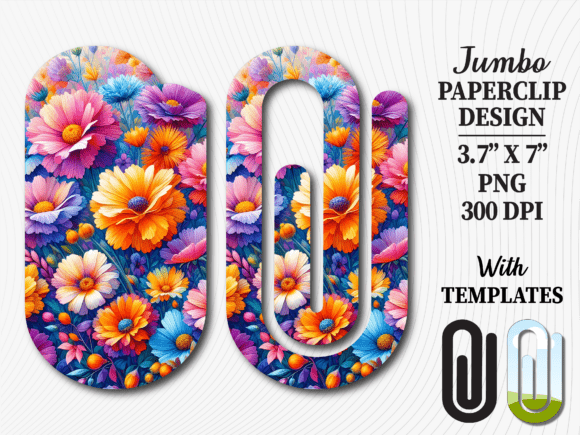 Transform Your Crafts with Watercolor Daisy Flowers Jumbo Paperclip Sublimation Designs