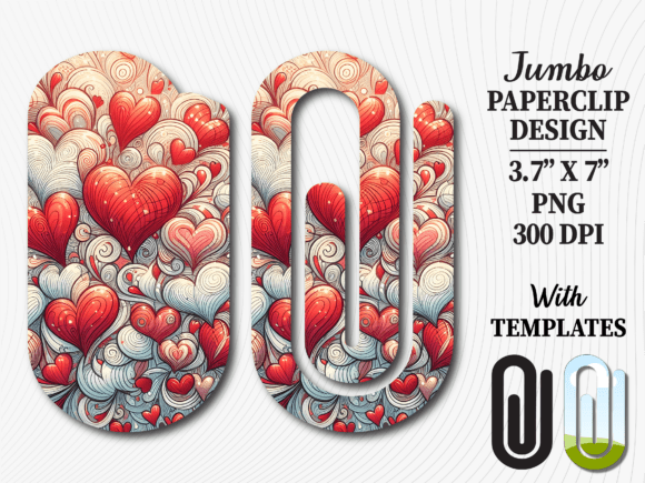 Transform Your Valentine's Day Crafts with the Valentine Red Swirl Love Jumbo Paperclip Design